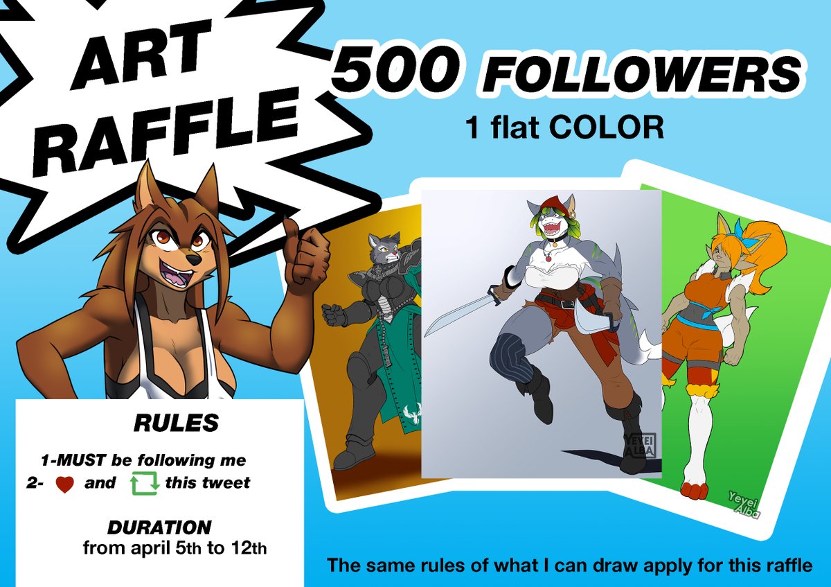 Yeyei_Alba's tweet photo. And here it is! The #artraffle for my 500 followers mark

The rules are simple:
1-follow me
2- like ♥️and retweet 

This raffle will until the next wednesday. https://t.co/1EwiObedcJ