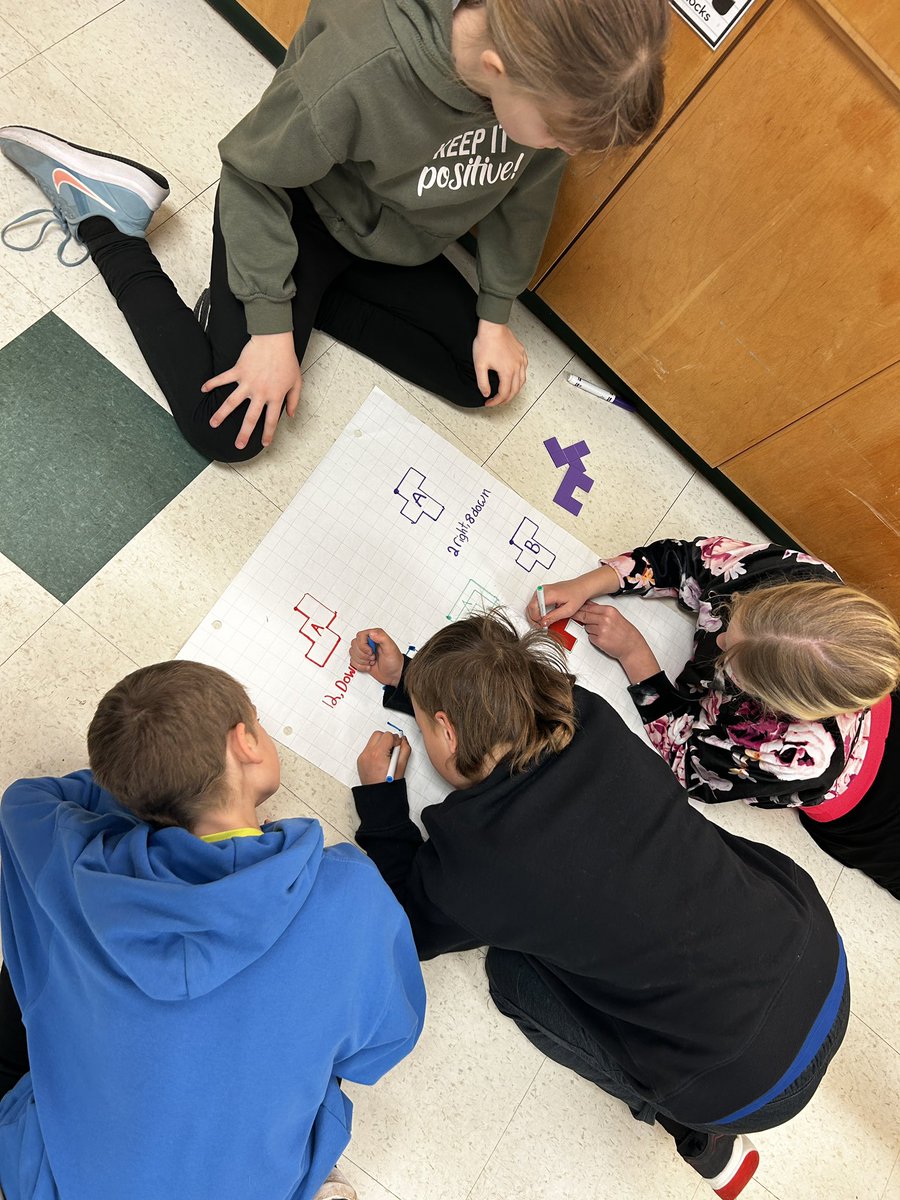 Hopkins_UTES's tweet image. Students are using pentominoes to calculate the translations (slides) from the first location to the second. #math #spatialsense