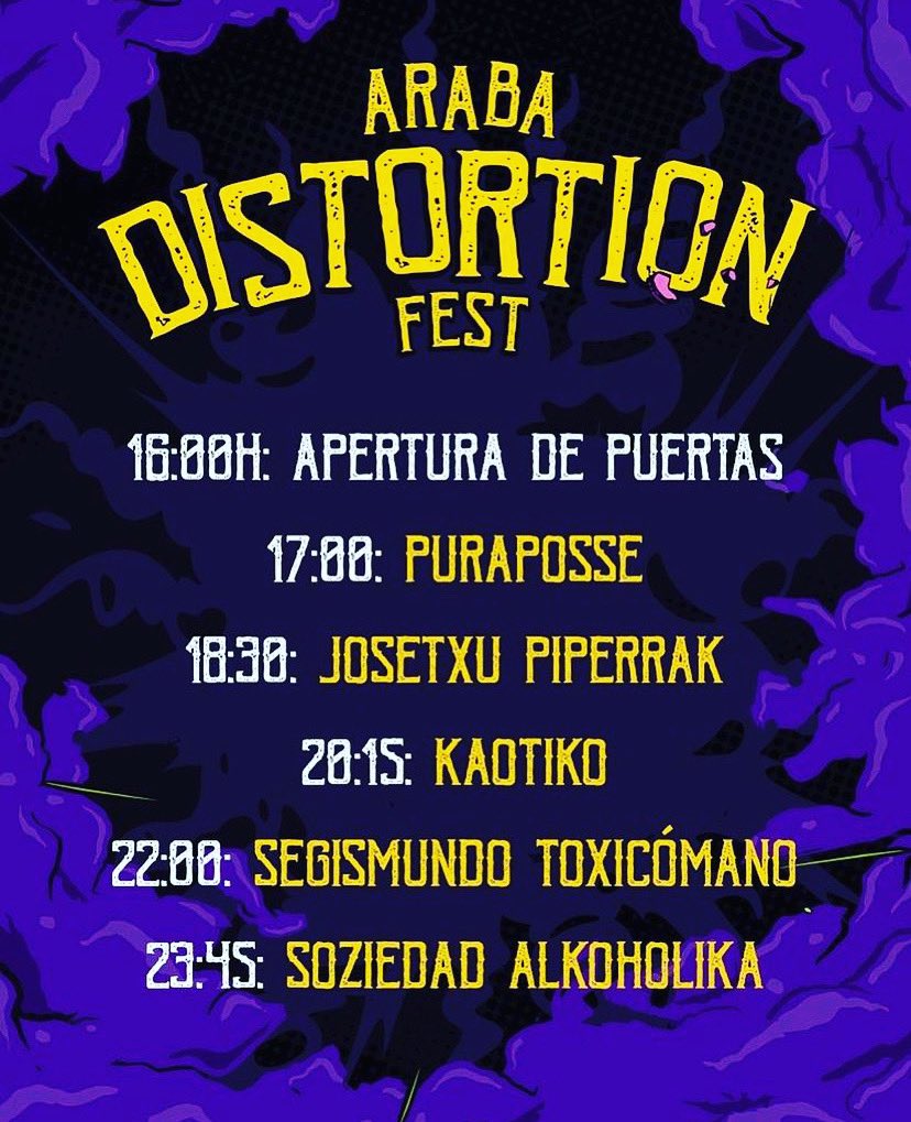 kaotikogrupo's tweet photo. Ya tenemos horarios para el ARABA DISTORSION FEST
Va a ser bestial!!!  
.
.
.
.
#Gasteiz https://t.co/y5adumgpKH