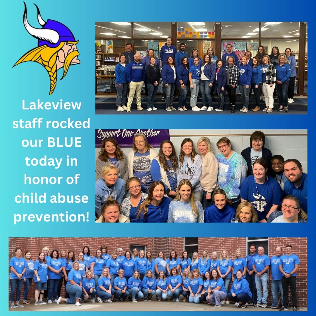 Lakeview staff always rocks BLUE! Today we rock our BLUE for Child Abuse Prevention!