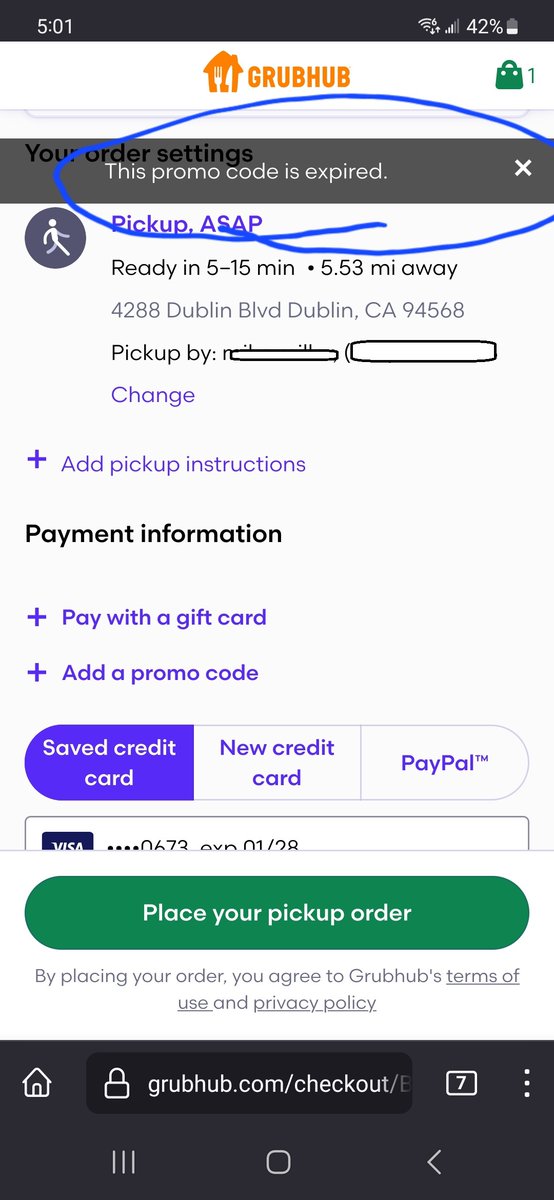 ZRod_460's tweet photo. @Grubhub_Care Can you explain this? This ad is false advertising when its expired. Can you provide a 1 time use coupon to make up for this? So I can utilize this offer https://t.co/Amz5da3Idp