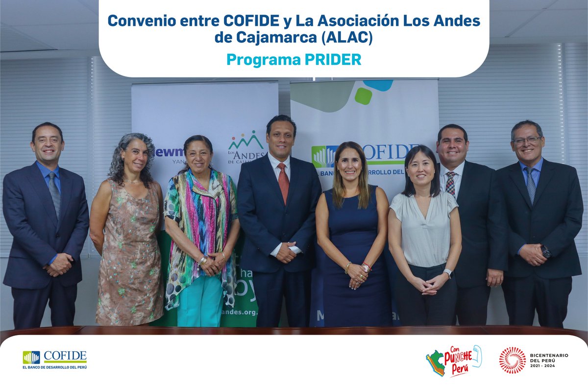 Cofide_Peru's tweet photo. 🙌 Hoy firmamos un convenio que amplía nuestra alianza estratégica con la Asociación Los Andes de Cajamarca - ALAC, con el fin de reforzar el proyecto de UNICA (Unión de Crédito y Ahorro), que forma parte de nuestro Programa Inclusivo de Desarrollo Empresarial Rural #PRIDER. https://t.co/NjrtKeKbDO