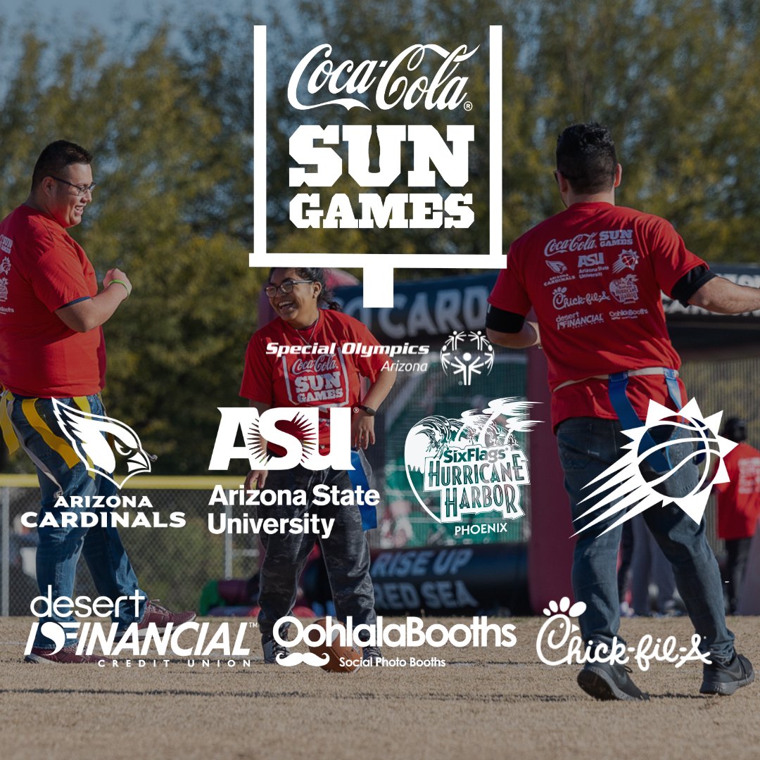 Big shoutout to the sponsors of the first-ever Coca-Cola Sun Games! Special Olympics Arizona athletes participated in a Unified Field Day that allowed SOAZ athletes to practice their sports skills while experiencing meaningful inclusion on and off the field.