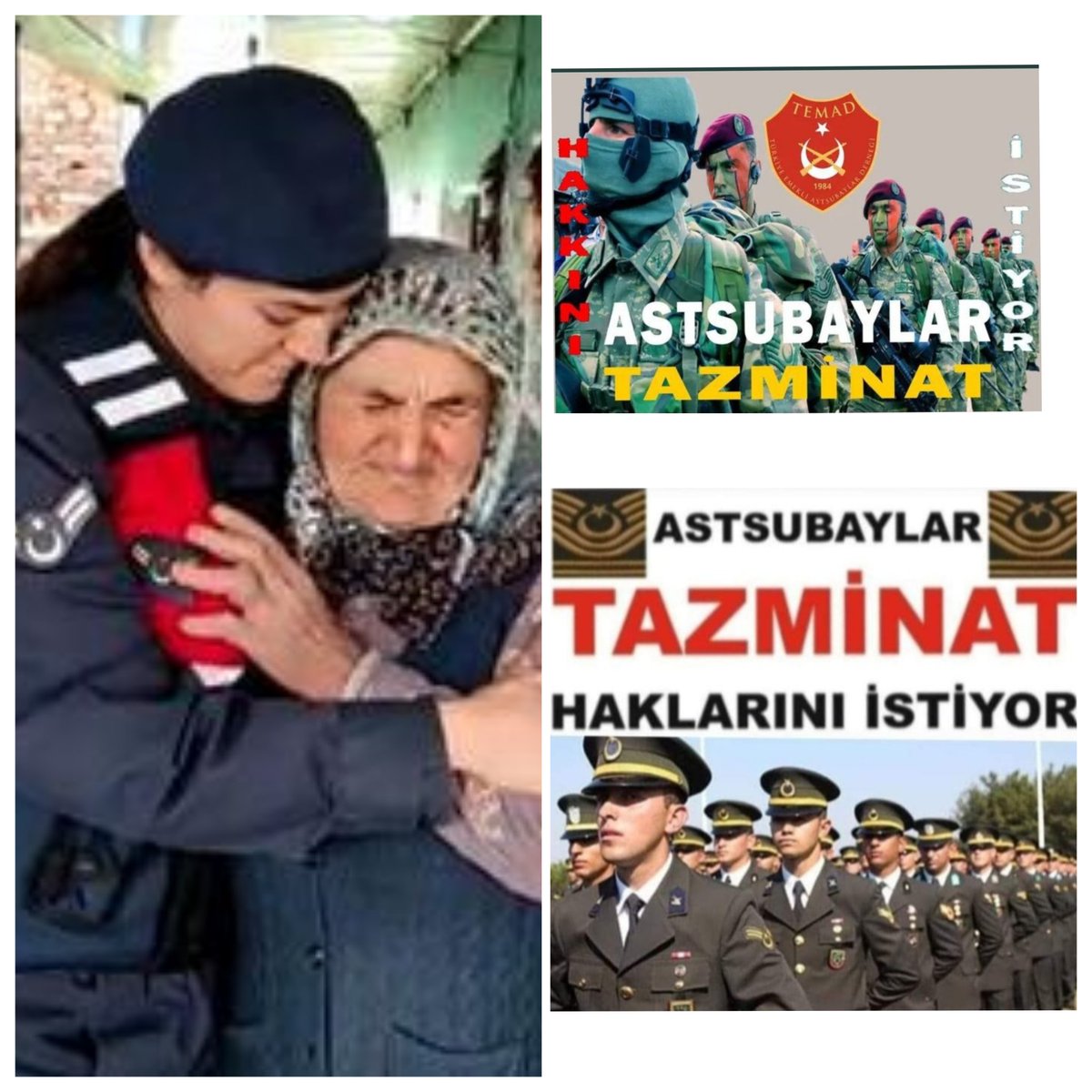#AstsubayınaSahipÇık
#AstsubaylarHuzursuz
 Tazminat ve 5400 Ek Gösterge haklarımızın verilmesini istiyoruz. Görmemezlikten gelemez ve artık erteleyemezsiniz. 
<a href="/RTErdogan/">Recep Tayyip Erdoğan</a>  <a href="/suleymansoylu/">Süleyman Soylu</a> <a href="/kilicdarogluk/">Kemal Kılıçdaroğlu</a>  <a href="/Haberturk/">Habertürk</a> @FOXhaber <a href="/tcbestepe/">T.C. Cumhurbaşkanlığı</a> <a href="/tgrthabertv/">TGRT HABER</a> <a href="/dbdevletbahceli/">Devlet Bahçeli</a> @yilmaz_ismet58