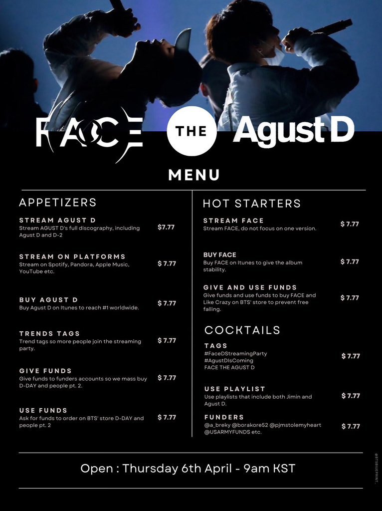 ARMYs are so creative. I love the menu idea