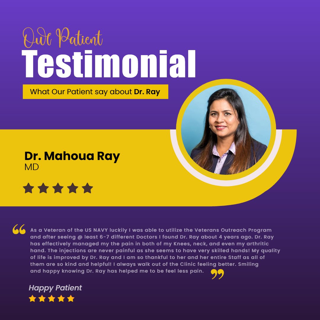 We are happy to share some positive feedback from one of our patients about Dr. Ray, Co-Founder of Kansas Pain Management and a renowned Interventional Pain Physician!👩‍⚕️

#KansasPainManagement #DrRay #PainManagement  #PatientTestimonial #PatientCare #ChronicPainRelief