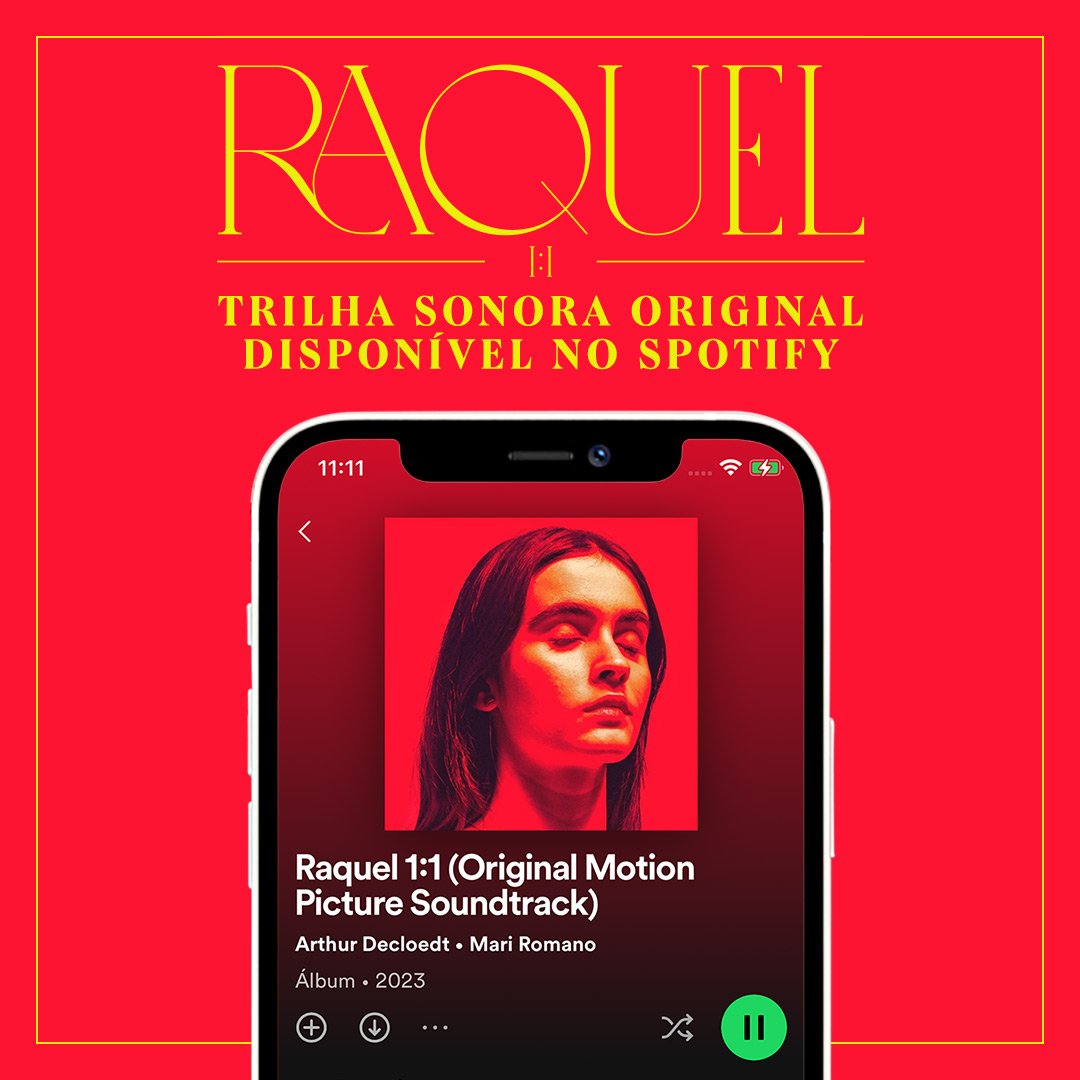 Escute a trilha sonora original de RAQUEL 1:1, composta por Arthur Decloedt e Mari Romano! Já disponível no Spotify: spoti.fi/3ZJbSIw 🎧