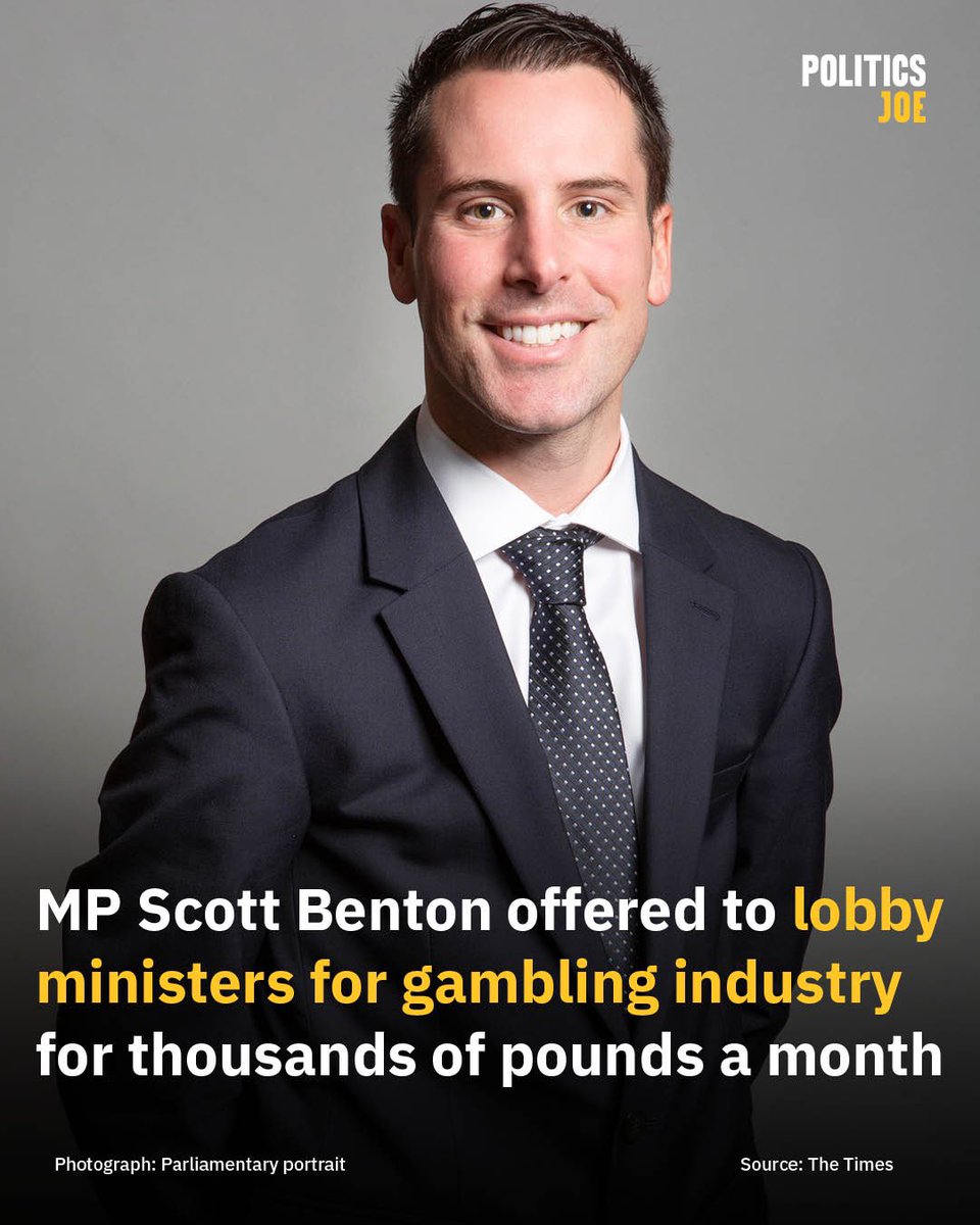 @ScottBentonMP another Tory caught with his snout in the trough… yet more @conservatives sleaze comes to light.

@RishiSunak too weak to clean up the Tory cesspit…

#BritainDeservesBetter