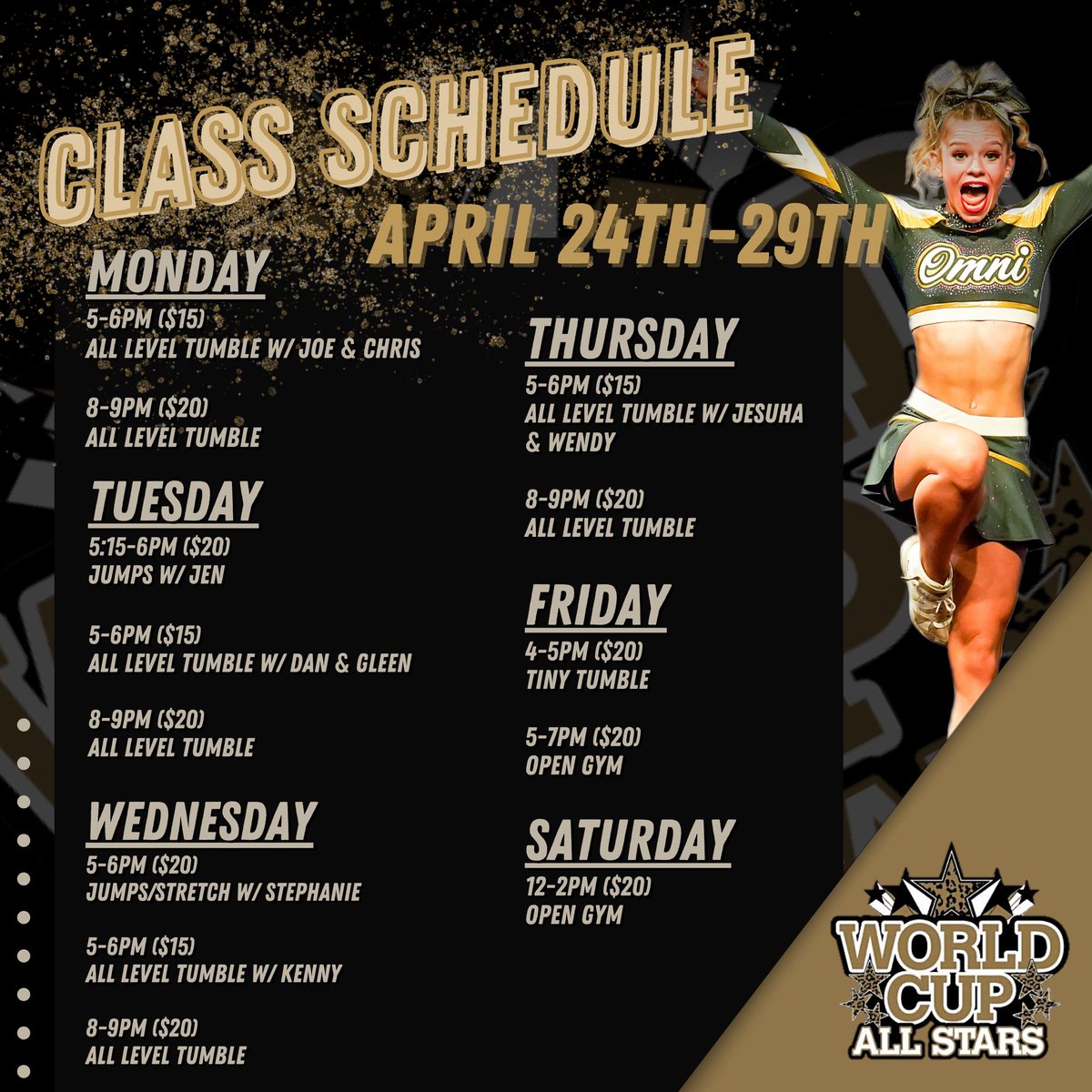 WorldCupallstar's tweet image. April Class Schedules 💫

#WC #ClassSchedule #April