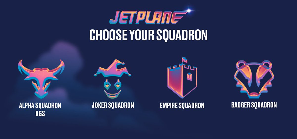Jetplane_Aces's tweet photo. Squadrons are coming ... TOMORROW #CNFTCommunity🔥
Alpha, Joker, Empire, Badger - which squadron will you choose?
Read our latest announcement for more info
Brand new #Cardano #PlayToEarn game is on it's way officers 🫡
#LFJet #CNFT #CNFTProject https://t.co/l0Lyzg1Adn