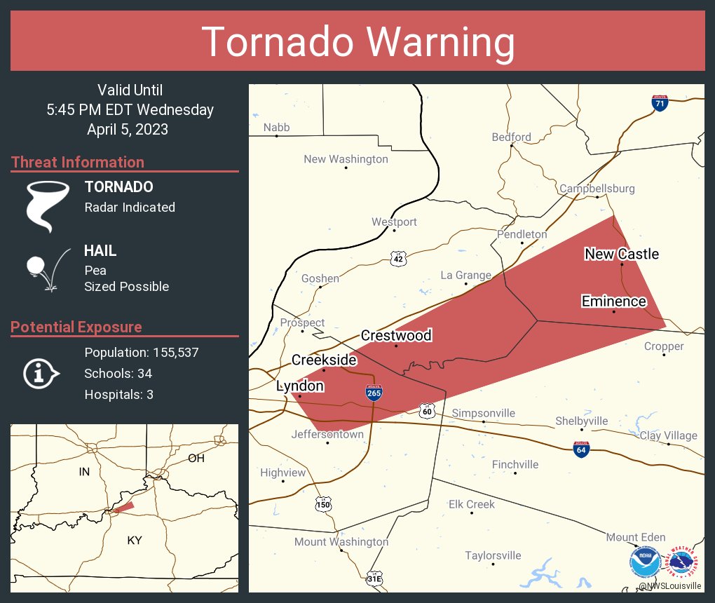 NWS Tornado on Twitter "Tornado Warning including Lyndon KY