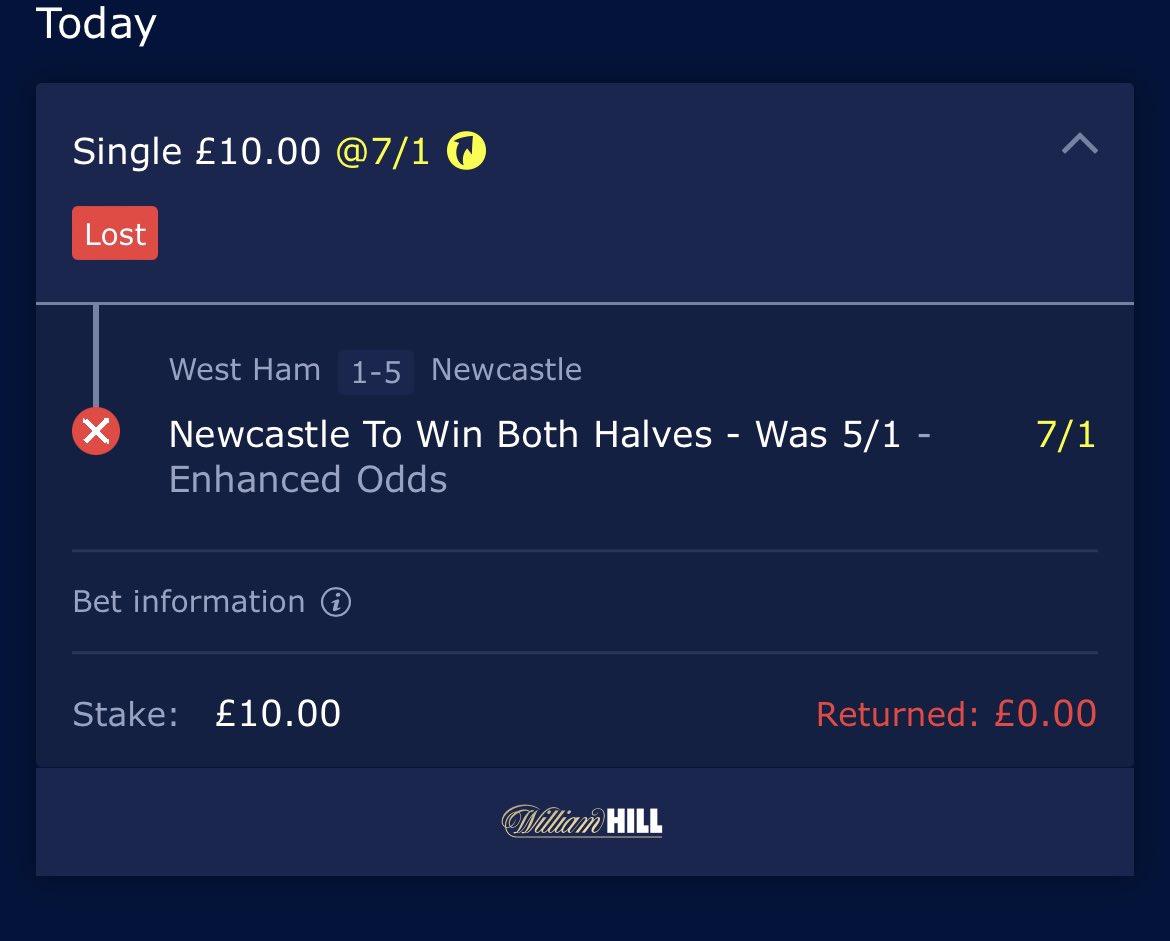 dazzyfish's tweet photo. @WilliamHill   

1-2 first half
0-3 second half. 

Just saying.

  #Payup https://t.co/8rBVTaNaxe