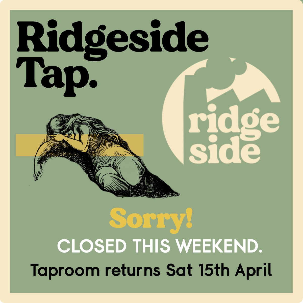The tap is closed this Saturday for a well earned Easter break but we're back with you on the 15th! Have a delightful weekend!