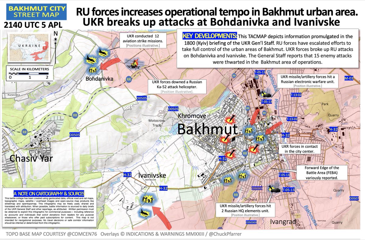 BAHKMUT CITY /2140 UTC 5 APL/ RU forces have escalated efforts to take ...