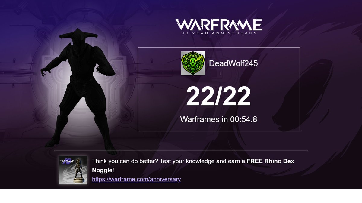 DeadWolf245's tweet photo. #GuessThatWarframe By the skin of my teeth... https://t.co/V9pMlml13s