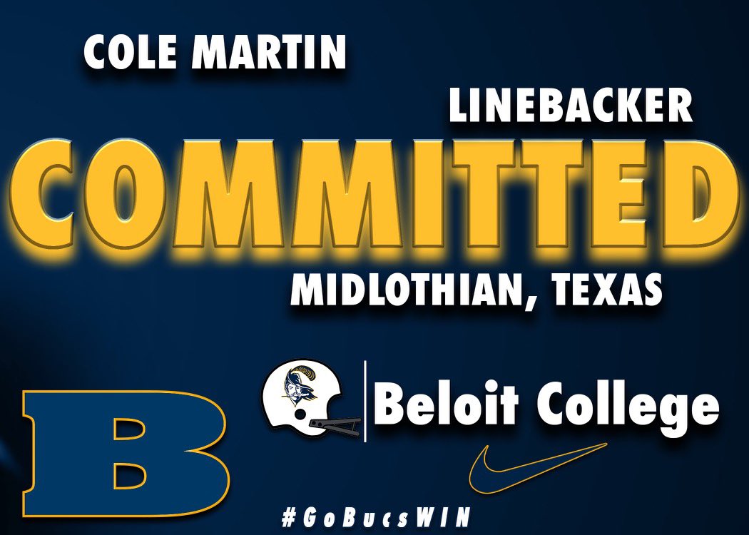 Cole_Martin523's tweet photo. After some great talks with @Coach_Soenksen and @CoachWillStrong, I am honored to announce that I will be continuing my academic and football career at @Beloit_College 
@coachwendel1  @MidloPanthers https://t.co/swmqGUuHqE