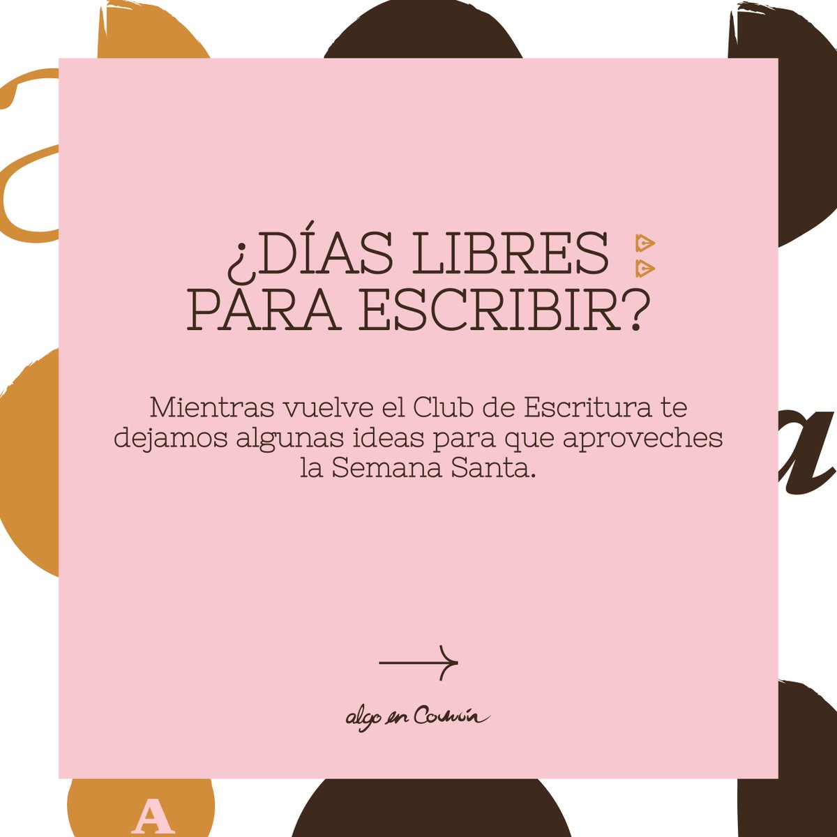 algoencomun_co's tweet photo. Desata tu escritura intuitiva con estos ejercicios 📝

⏰ Toma un cronómetro y dedica 7 minutos a desarrollar las historias, personajes y situaciones de cada enunciado propuesto en las imágenes. Dedica solo esa cantidad de minutos a escribir sin parar. https://t.co/THIE4BSjfN