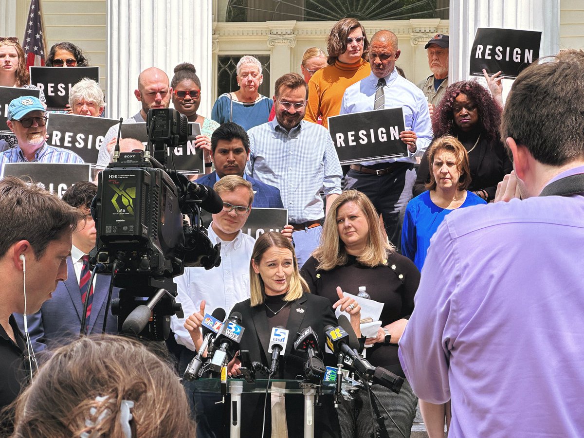 NCDemParty's tweet image. Thank you to everyone who came out today to stand behind Chair @abreezeclayton at our press conference holding Rep. Tricia Cotham accountable for deceiving HD-112 voters by running as a Democrat and then switching her party affiliation once in office to Republican.