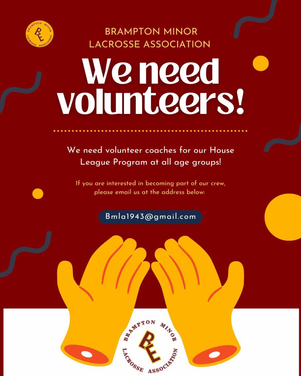 We Need you! We are looking for house league volunteers to help make this as much fun and enjoyable for all participants. Please let us know if you are interested at bmla1943@gmail.com