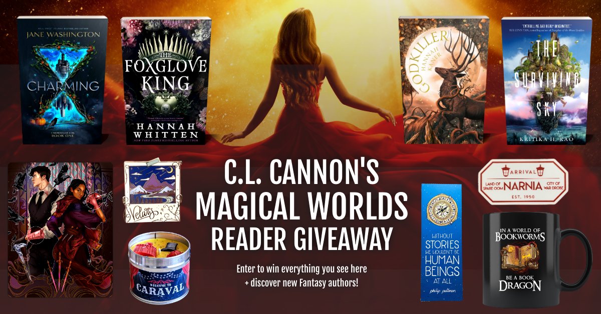 🏰#Fantasy fans, If you love magical worlds this #giveaway is for you!🏰
✨ bit.ly/magicwrlds ✨
⚔️ #Win #Charming #TheFoxgloveKing #Godkiller &amp; #TheSurvivingSky + #SoC book sleeve, #ACOTAR pin, #Caraval candle, book dragon mug, #GoldenCompass bookmark, &amp; #Narnia sticker ⚔️