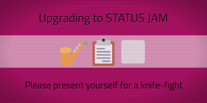 SecretAlerts's tweet photo. 📋🔳 🎷 Upgrading to STATUS JAM 🎷🔳 📋
An unsanctioned poster reading

 'You don't have to be possessed by a malevolent entity to work here - but it helps!' 

...has been put up in meeting room 'Lancer'. 
This poster does not conform to our branding guidelines. https://t.co/v0l88SFHmG