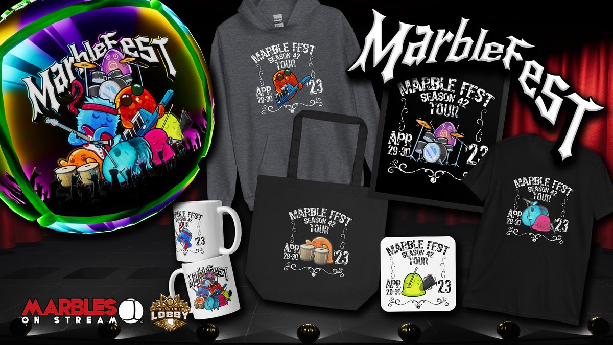 PixelbyPixelStu's tweet photo. Marble Fest merchandise is available NOW! Go an grab your favorite Morbie's merchandise NOW and get ready to ROCK on April 29th and 30th!

https://t.co/zHfeMHYyEI

#MarblesOnStream #MarbleFest #Band #Rock #Music #Morbies #Event #Exclusive https://t.co/X8l9Cq9CQ4