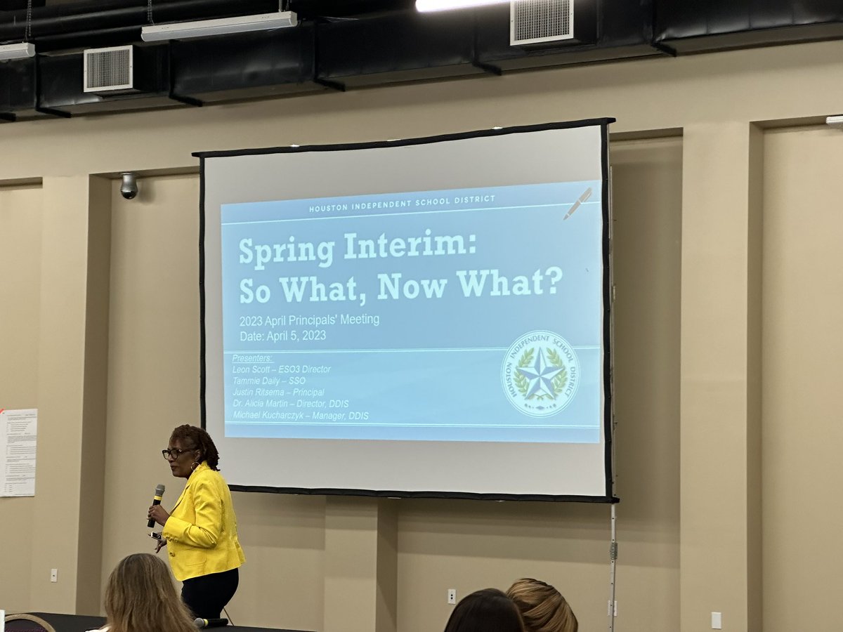 DrAliciaMartin's tweet photo. Supporting April Principal Meeting ๐ & #PurpleUpHISD ๐
Spring Interim: So What, Now What? ๐๐๐๐
๐How are you aggressively monitoring the Rockinโ Review plans? Know your students! Know your standards! @HISD_Assessment #DDIinAction #DataRichYear #BuildingExcellence๐๐ ๏ธ https://t.co/lOAw8zBJdA