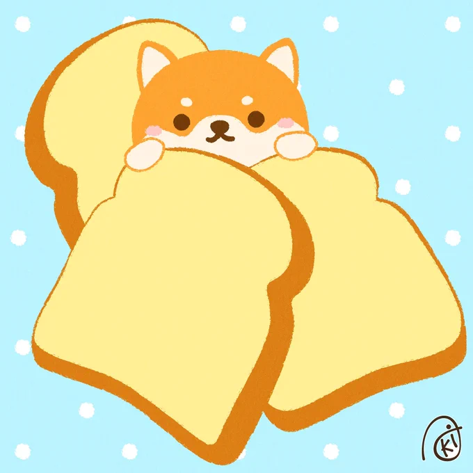 ドイツラスク#イラスト #お絵描き #犬 #柴犬 #ラスク 