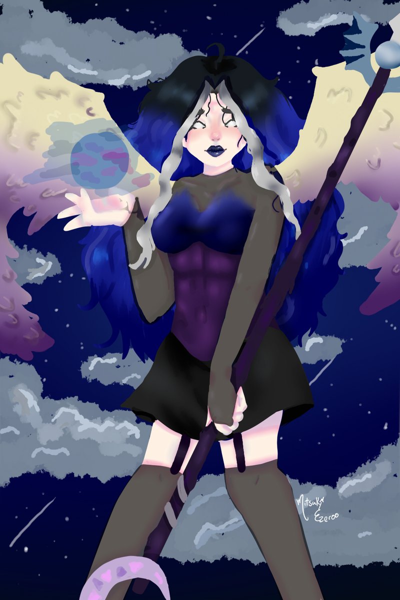 mitsuki_art's tweet photo. Holis se me olvidaba que tenía twitter, si bueno aquí esta un dibujo viejo que hice a las apuradas (se nota mucho XD) y una intento de dibujar semi-realista, se supone que es una diosa de la luna, actualmente no me gusta pero bueno allí esta owo https://t.co/4fVjpVXT8x