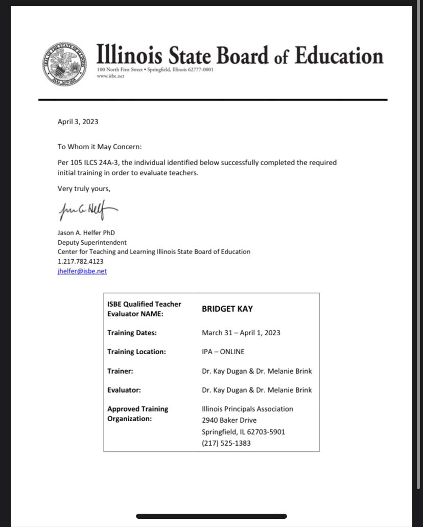 BridgetKay16's tweet photo. I am officially a certified teacher evaluator! #principalendorsment #futureadministrator https://t.co/aPn3bD3EJu