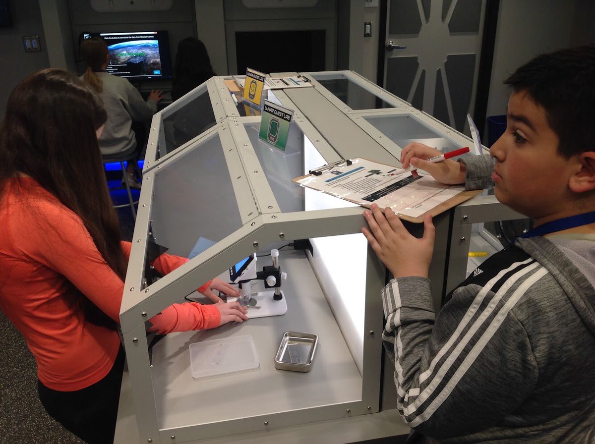 eastmansara's tweet image. Best. Field trip. EVER! In a lunar quest, students had to collaborate and communicate to launch astronauts to the moon, assemble a rover, and explore a lava tube. Highly recommend @ChallengerCtr for a memorable experience. #gmisrocks #mifflinsd