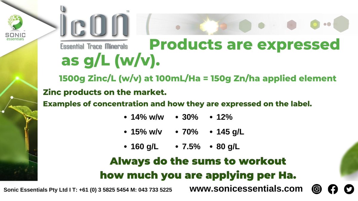 We have searched 10 #Zinc products on the market to demonstrate the different ways they are expressed on label &amp; also the concentrations in them. All products selected are a range of #Zinc only formulations. The aim is to show if applying element, you need to work out the rates.