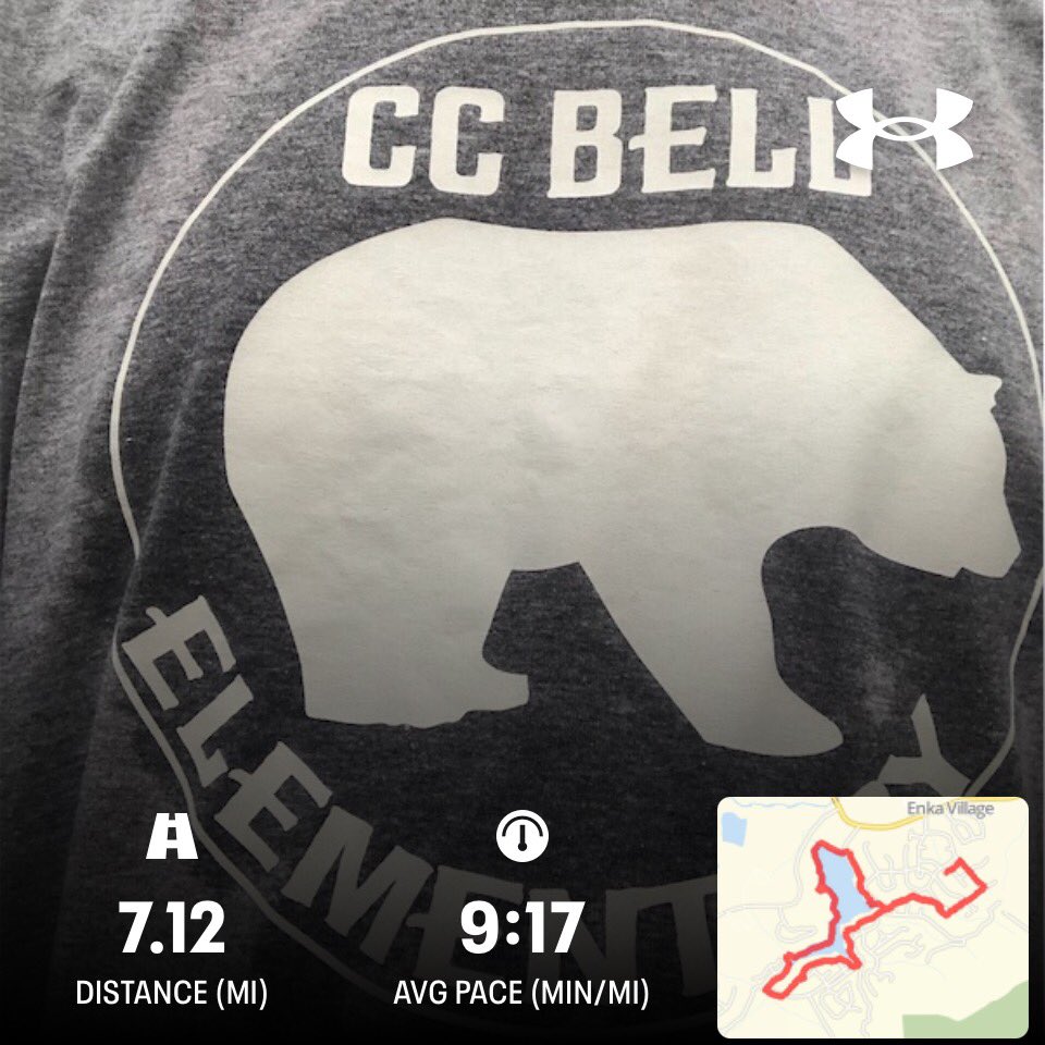 Dr_Rob_Jackson's tweet image. Day 3 of my personal #SpringBreakChallenge! Drew on the strength of a CC Bell Elementary School Bear to gallop another 7 miles! 21/45 #45MilesFor45Schools #FitLeaders