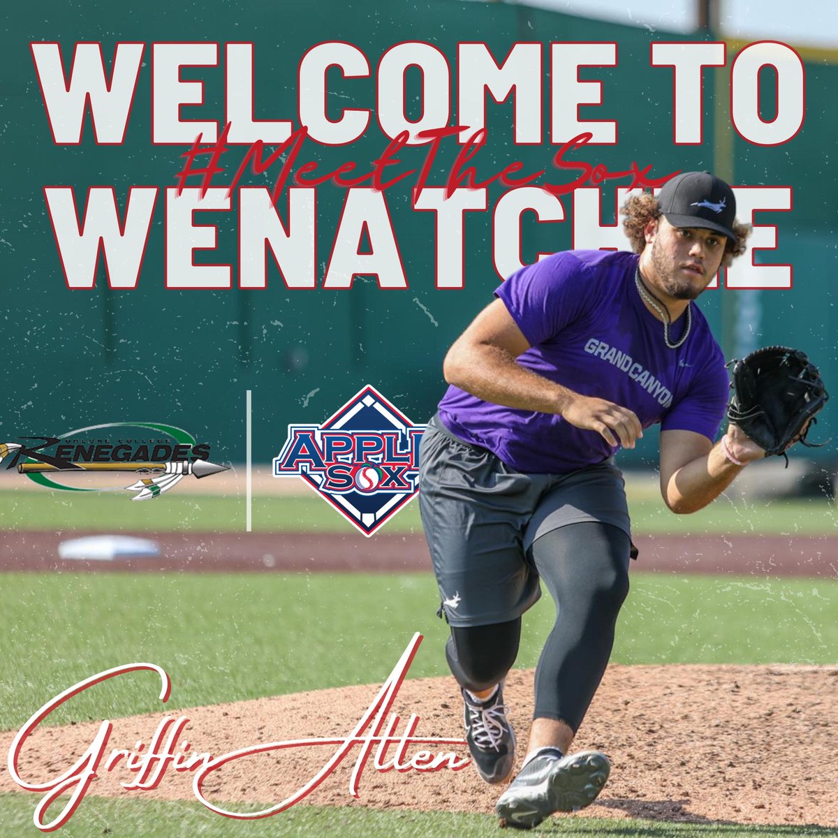 AppleSox's tweet photo. Welcome to Wenatchee to @IamGriffinAllen, a right-hander at @OhloneBaseball! #MeetTheSox 

He has a 2.61 ERA with 42 strikeouts and 13 walks in 38 innings over eight games (six starts) and won @ILBTweets Pitcher of the Year last summer. https://t.co/hCIHHA6Jis
