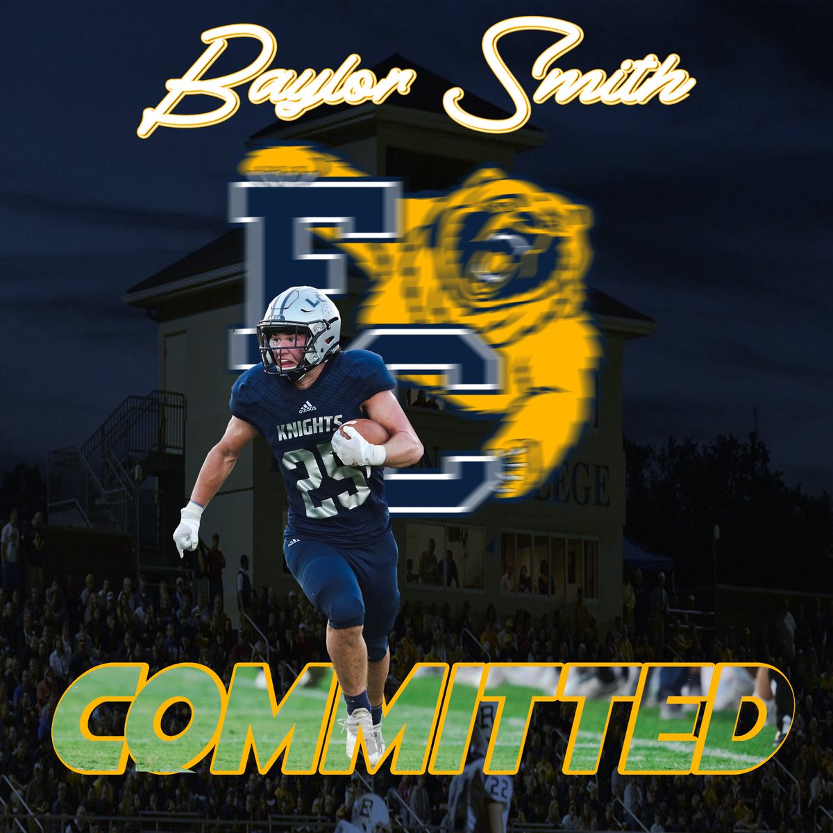 BaylorSmith18's tweet photo. Excited to announce I will be commiting to Franklin College to continue my academic and athletic career. Thank you @AlanHensell for the opportunity! Go Griz! @FCGrizFootball @LCCknightFb https://t.co/HVtXjajrLj