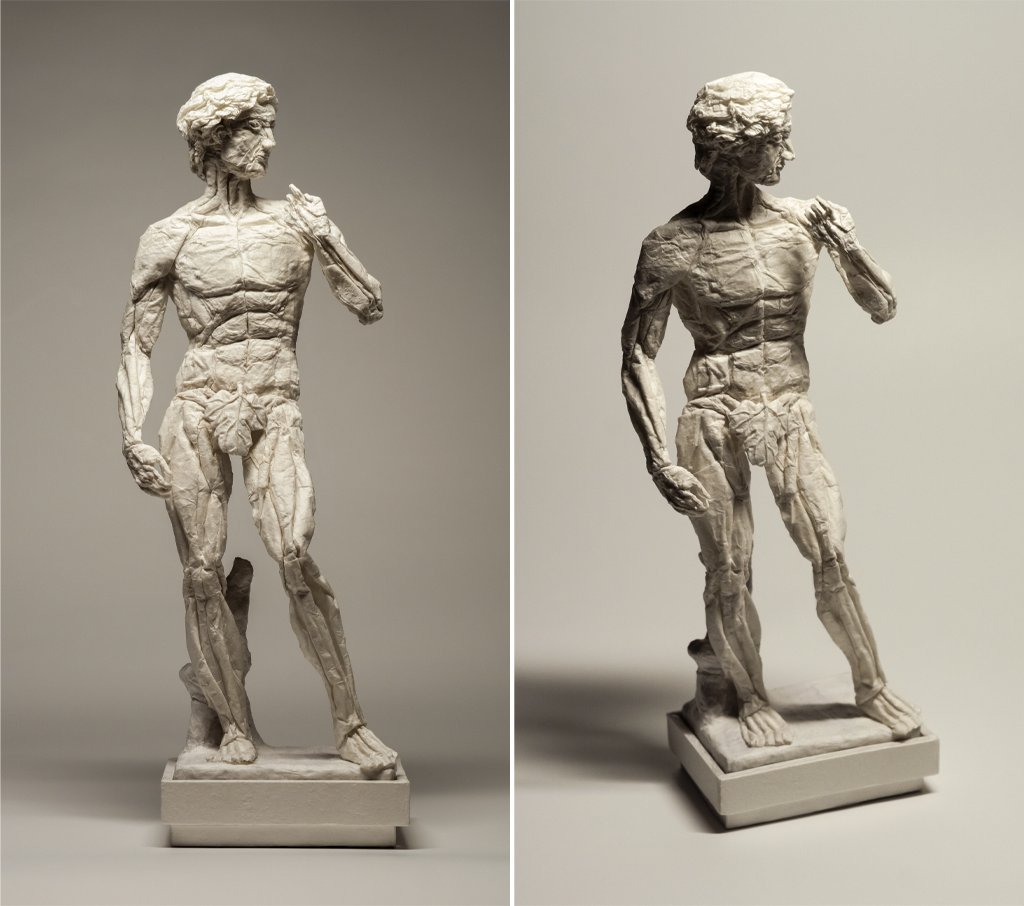 mayuncchigami's tweet photo. "DAVID" (based on "Looking Beyond" by @OrigamibyBoice )
Uncut square piece of wenzhou, 55x55cm (David) + 10x10cm (fig leaf)
First fold.
:)

https://t.co/ejlGlRGWtu

#折り紙 #종이접기 #origami #papersculpture #sculpting #michelangelo #david #bible  #anatomy #renaissance https://t.co/7q79YSApe9
