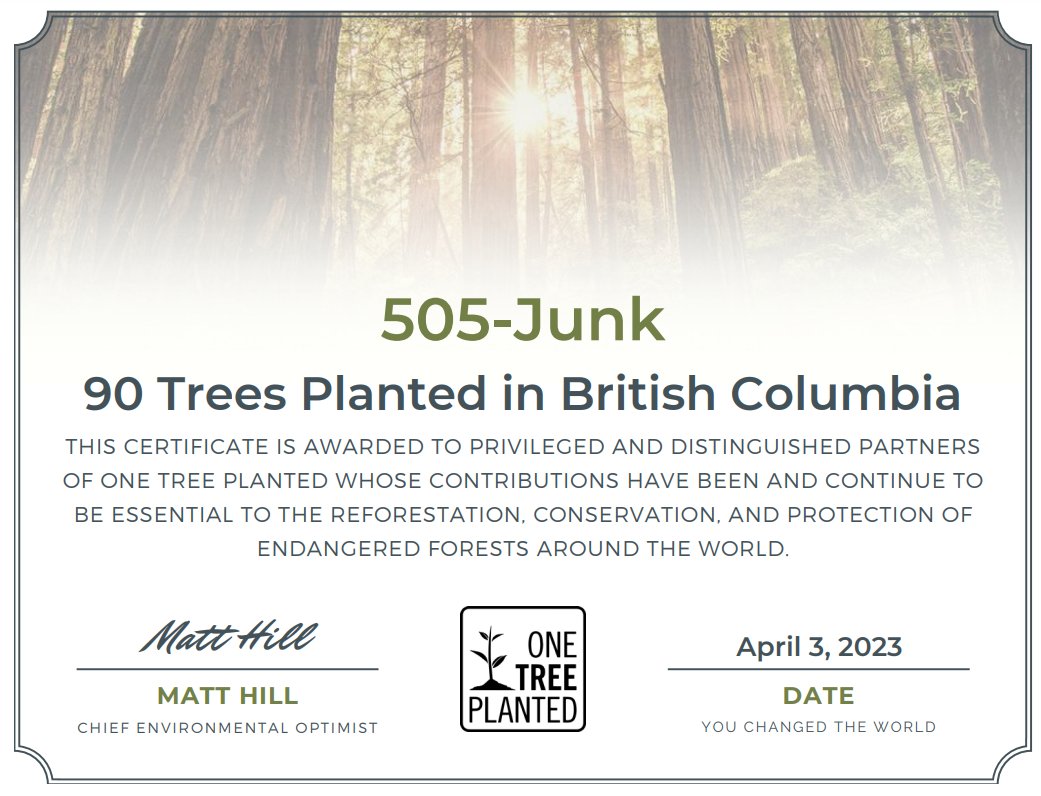 505Junk's tweet photo. Thank you to all our clients who have referred us to their friends and family! We had 45 jobs from referrals in March, which means we planted 90 trees. π³π²
#TreePlanting #GreenFuture #ClientReferrals #JunkRemovalVancouver #constructionvancouver #vancouverconstruction https://t.co/JrNeZFm1Fw