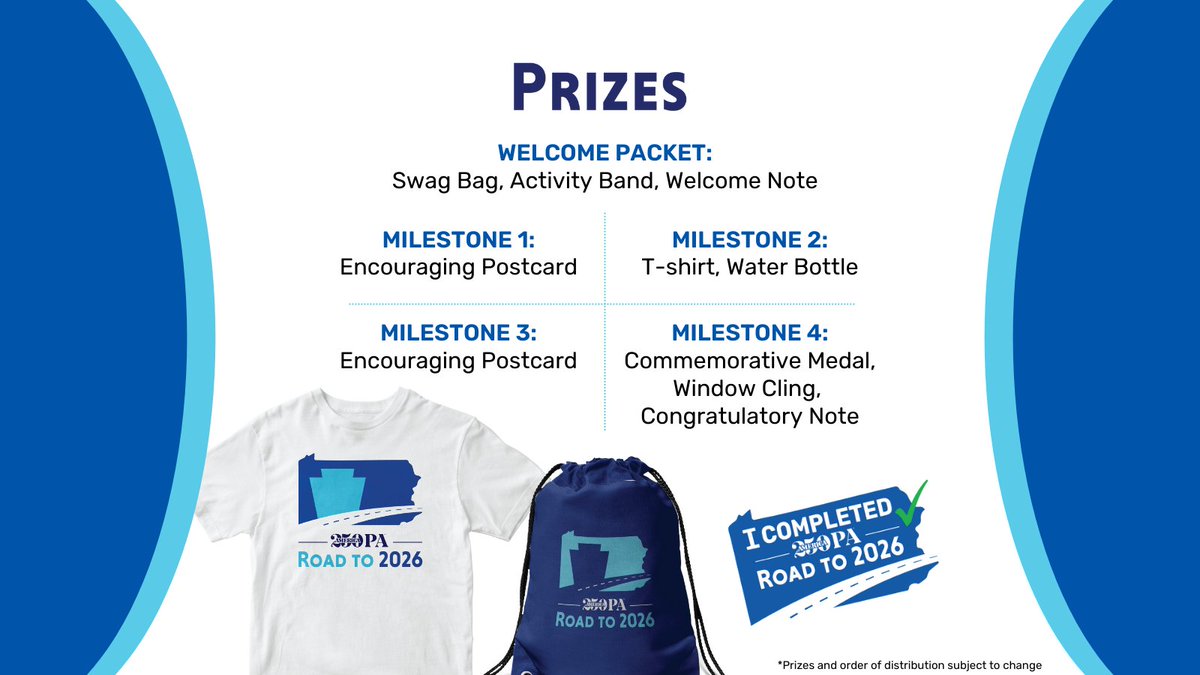 Today is the Harrisburg Regional Launch of our Road to 2026 virtual race, in partnership with @capbluecross! Learn more and REGISTER NOW at america250pa.org/63-PPE:-Road-t… #Impact250PA #Destination250PA #Health #Wellness #Roadto2026