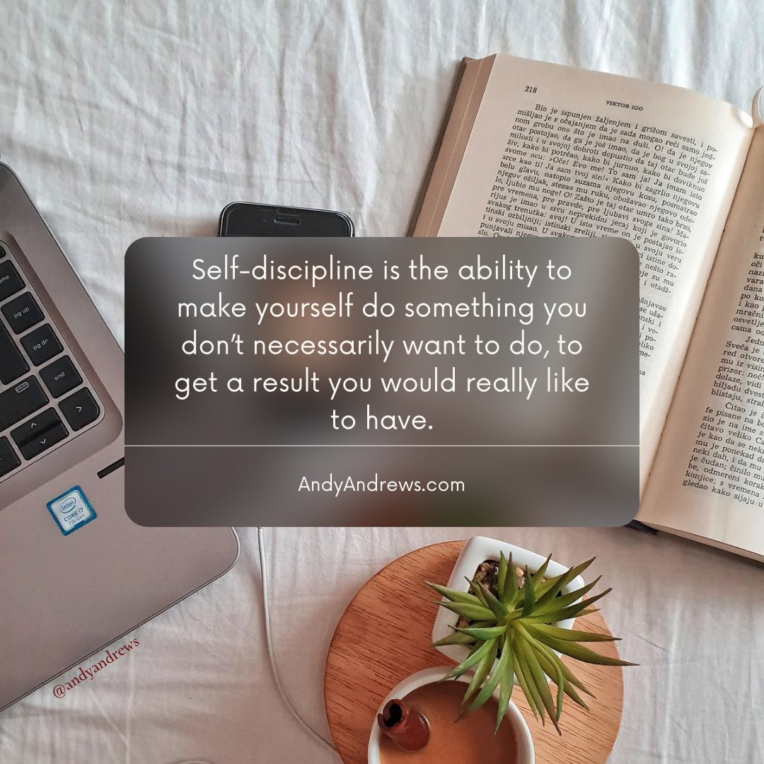 What is something you excel at in regards to self-discipline?  Where do you need to spend a little (or a lot) attention to improve your self-discipline? Tag someone who needs some #perspective on this Monday!

#andyandrews #mondaymotivation #selfdiscipline #results #wisdomharbour