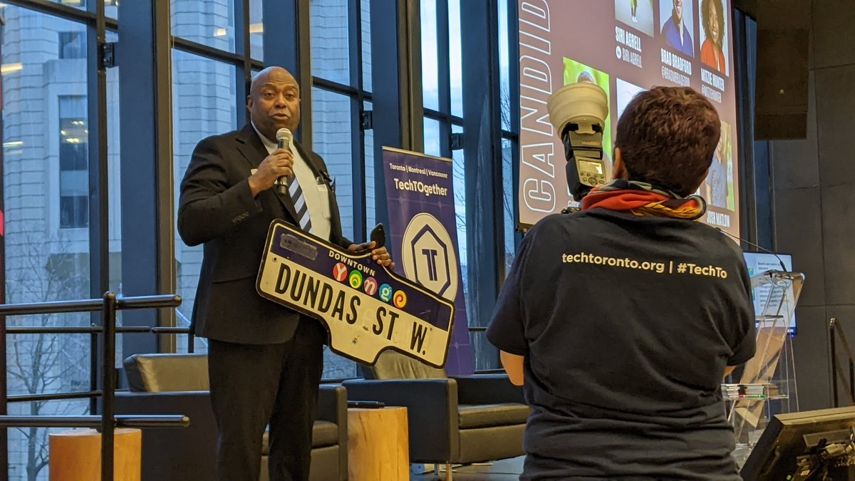 rickspence's tweet image. At #TechTO, we&apos;re hearing from six mayoral candidates in the upcoming byelection. Some very exciting young talent!