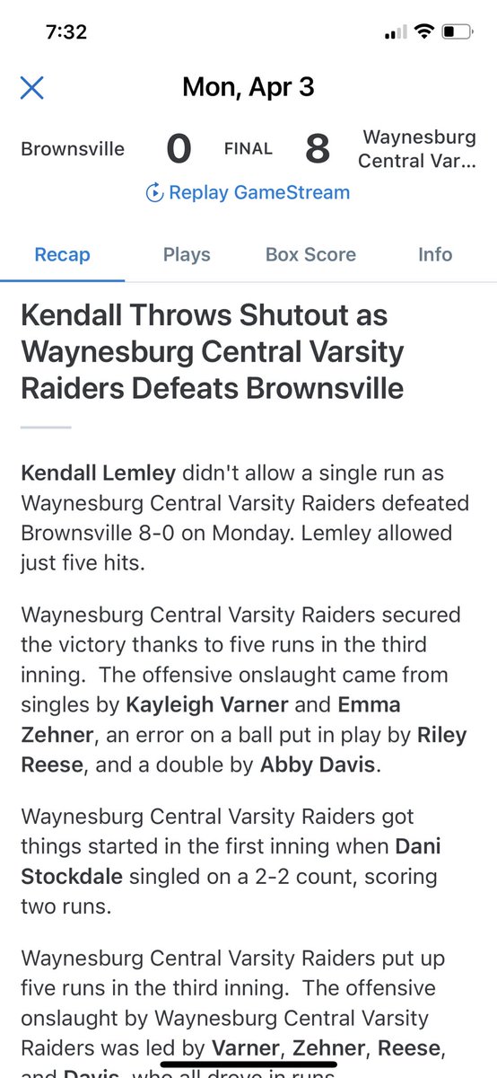 Waynesburg girls softball tweet media