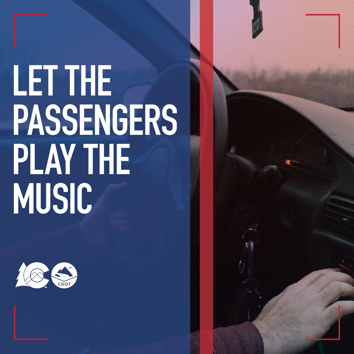 #DropTheDistraction and let the passengers set the tunes. Sitting through one bad song is better than what could happen when you take your eyes off the road. 

Get behind the wheel and #JustDrive. Visit distracted.codot.gov to learn more.