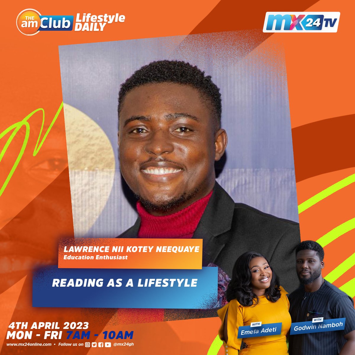 mx24gh's tweet photo. When was the last time you read a book on anything? We're discussing making reading a lifestyle on #TheAmClub. Join us!

@ewuramba #Poetivist
#mx24gh #funfearlessfactual https://t.co/SFls80ajCF