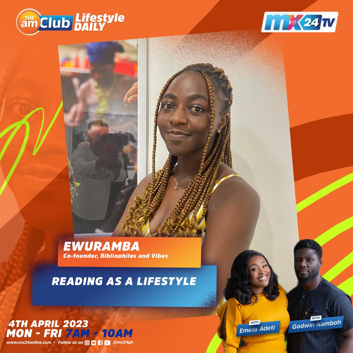 mx24gh's tweet photo. When was the last time you read a book on anything? We're discussing making reading a lifestyle on #TheAmClub. Join us!

@ewuramba #Poetivist
#mx24gh #funfearlessfactual https://t.co/SFls80ajCF