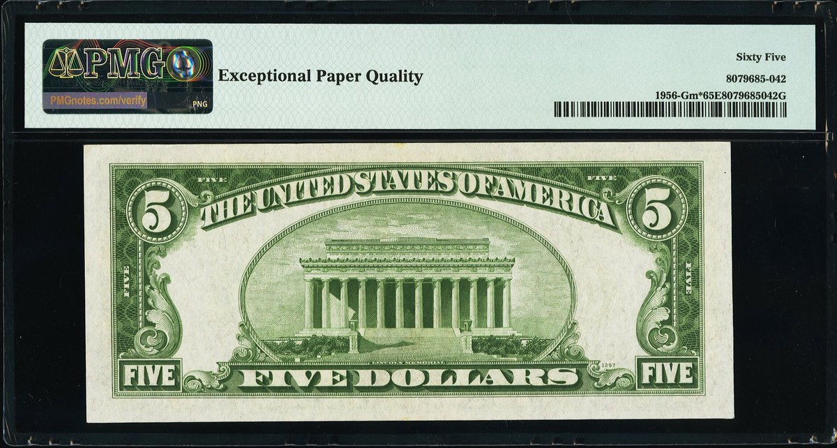 SPMC_1961's tweet photo. Society of Paper Money Collectors Presents the Note of the Day!
$5 1934 Star Mule Federal Reserve Note Chicago
fr.1956-Gm* DGS Mule
Photos Courtesy of Heritage Auctions
#Noteoftheday #Societyofpapermoney #papermoney #History #greenseal #five #Star #Lincoln #smallsize #PMG https://t.co/diuBV7RrMz