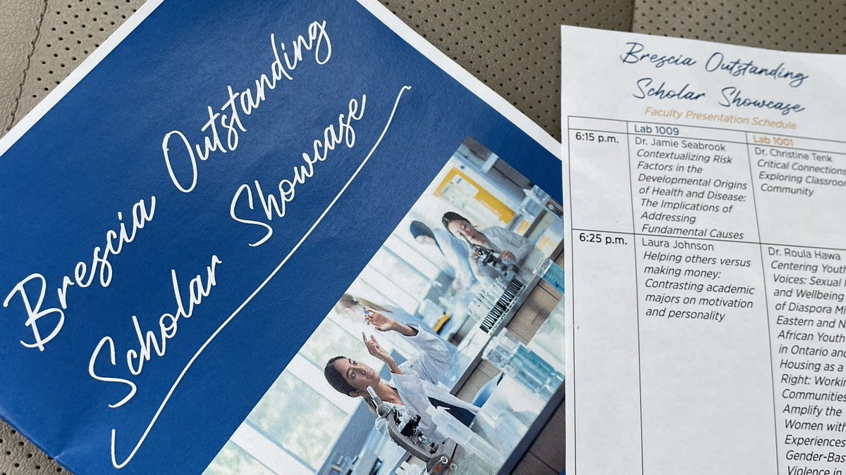 Intriguing event tonight, attending @BresciaUC first ever Outstanding Scholar Showcase. So much incredible research being conducted locally and shared broadly. 

#ldnont #university #research