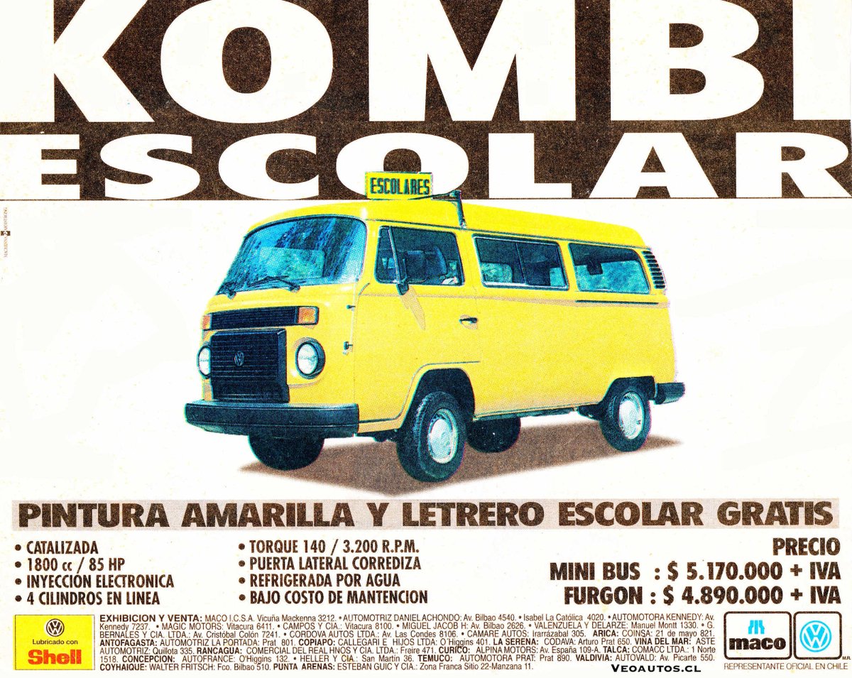 VeoAutos's tweet photo. Volkswagen Kombi Escolar Catalizada Chile 1994 + Catálogo México.
+ Info Link ➤https://t.co/xR5WtO6YTA
#vwkombi #kombitype2 #vwcaravelle #kombiescolar @VWChile @addict_car @thecarfactoids @RiveraNotario @VW_es https://t.co/RxBoCoI5u5