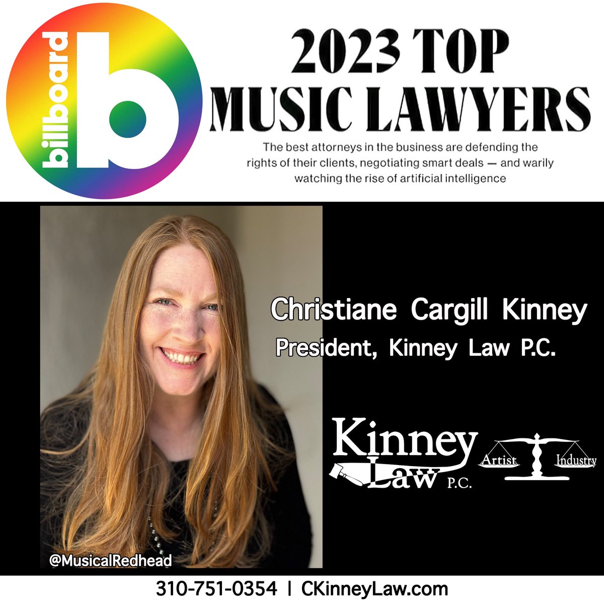 Thank you <a href="/billboard/">billboard</a> for the honor — four years strong! #topmusiclawyers #billboard
