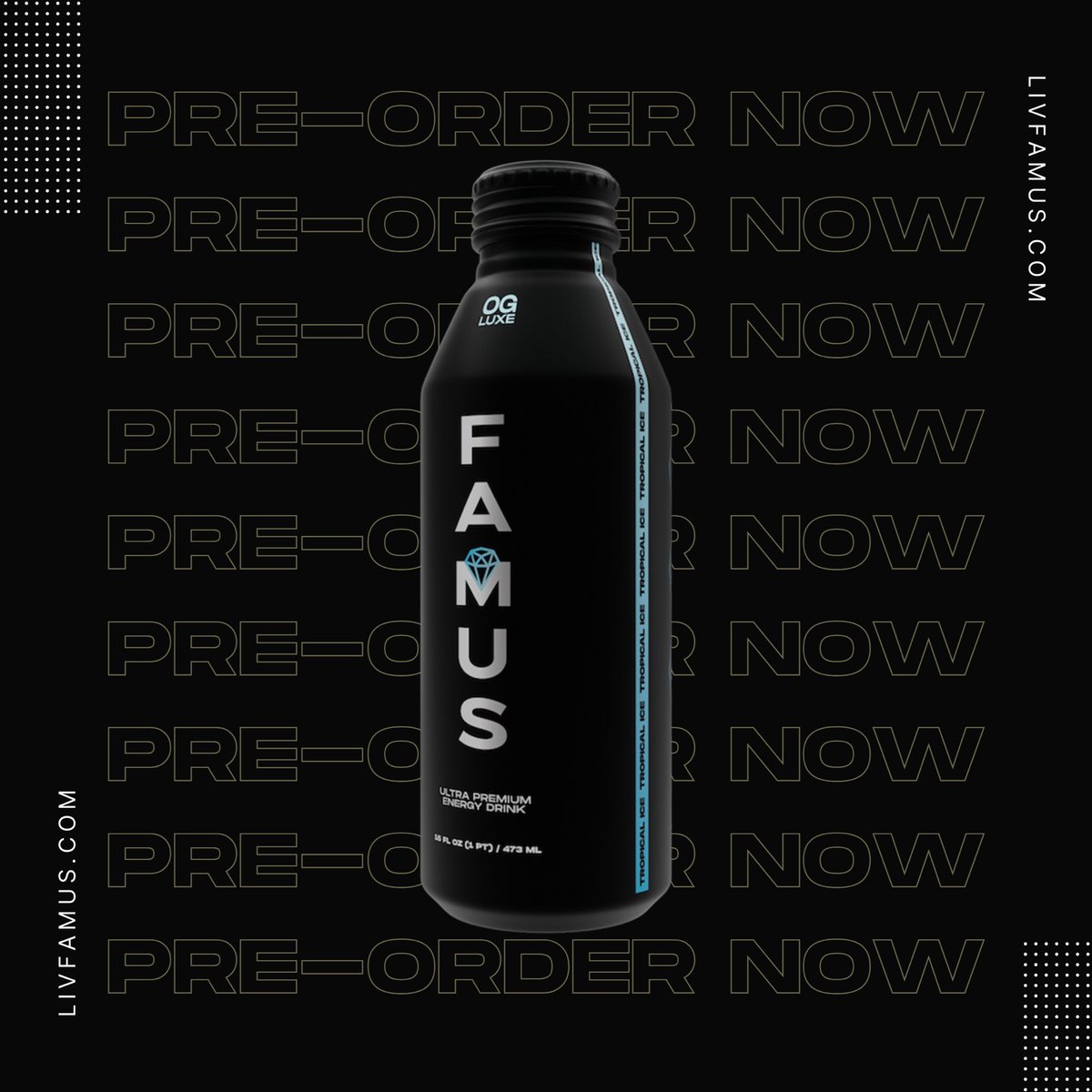 livfamus's tweet photo. Pre-Orders are now live! Pre-order now to be one of the first to experience Famus and get automatically added to the invite list for our exclusive launch party in Louisville, KY! 

Don’t wait! Click the link in our bio to make your purchase today!

#livfamus #famus #energy #drink https://t.co/Jo4OeVoLav