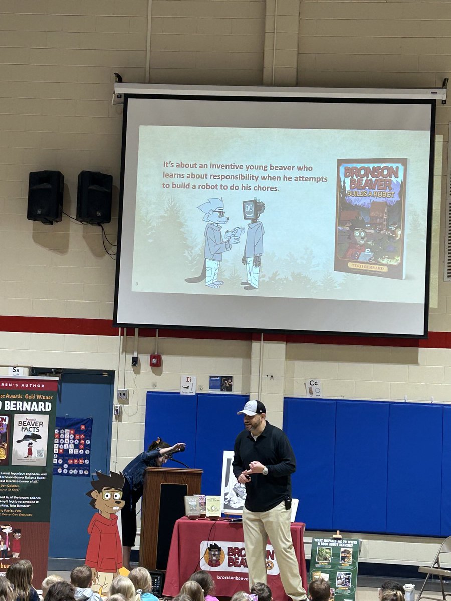 TekoBernard's tweet photo. My #authorvisit at Auburn Elementary was great! They have an amazing librarian, great teachers, and awesome kids!

I was thrilled to share with grades K-6 why I write #books, why strong #reading skills matter, and why I wrote a book about an inventive #beaver named Bronson! https://t.co/EMaIQ3KLej